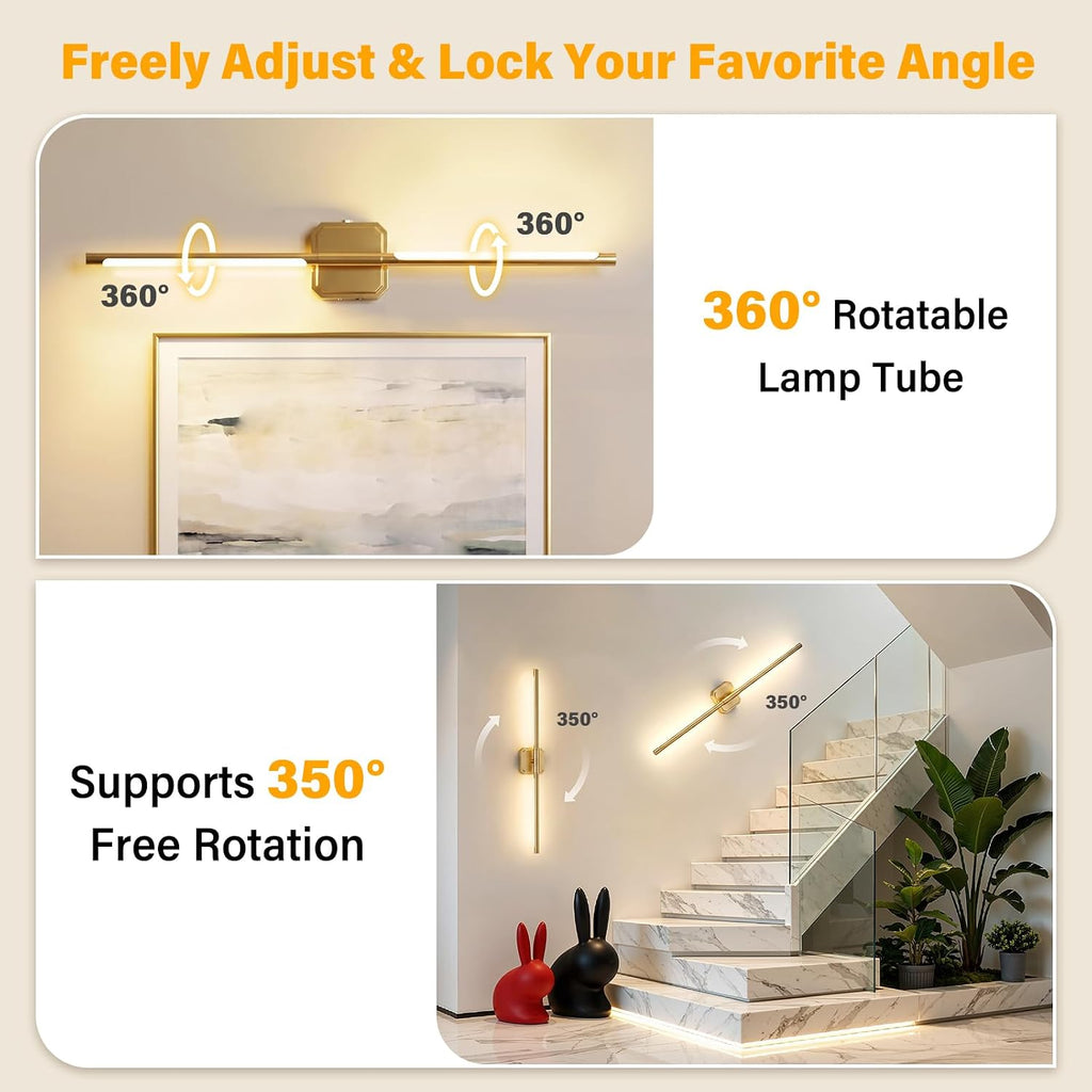 Battery Operated Wall Sconces Set of 2: Rechargeable Wall Lights with Remote Control, 2700K-6000K Dimmable LED Wall