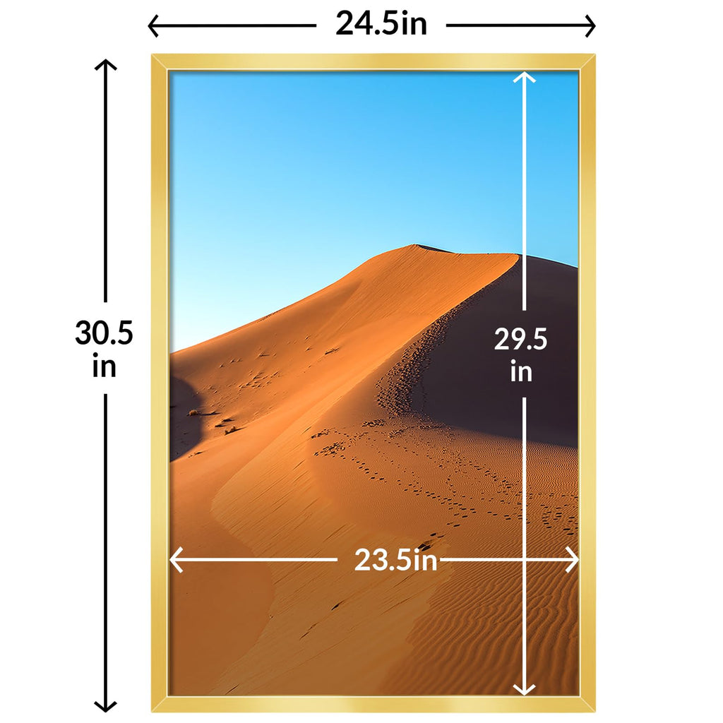 24x30 Picture Frame for Wall Display, 24x30 Gold Picture Frame with HD Plexiglas, 24 x 30 Poster Frame 1 Pack