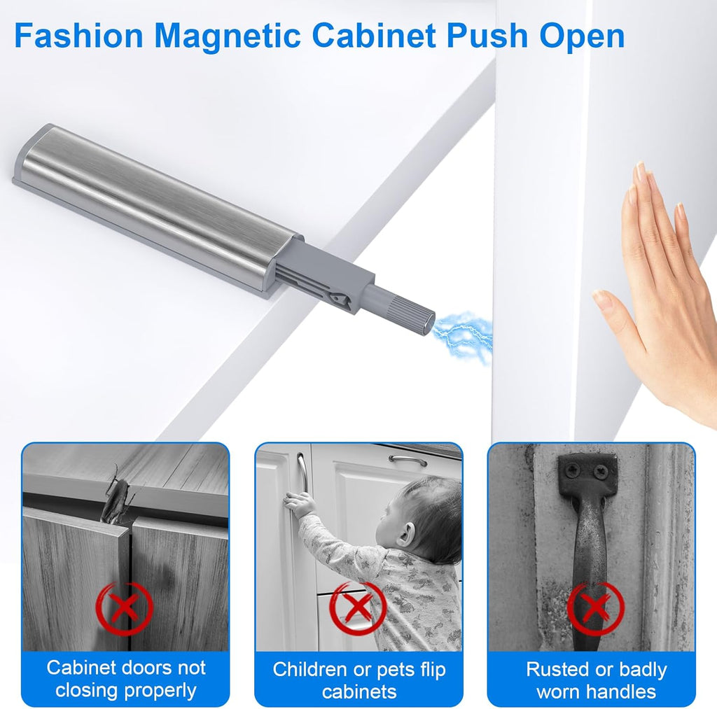 Cabinet Latch Magnetic Push Catch 20 Pack Push to Open Cabinet Hardware Spring Release Push Touch Latch Heavy Duty