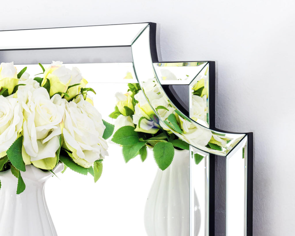 36" x 24" Rectangular Modern Decorative Wall Mirror with Beveled Edge Frame, Large Accent Mirror