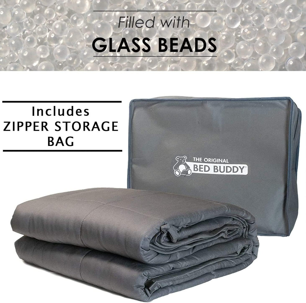 Weighted Blanket - Weighted Blanket Twin Size - Heavy Blanket with Weighted Glass Beads, Grey, 7 pounds