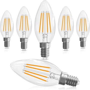 LED Candelabra Light Bulbs 40 watt Equivalent, Dimmable E12 Bulb 2700K