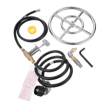 Ring Burner Valve Assembly Kit, 12 inch Stainless Steel Fire Pit
