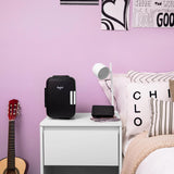 Mini Fridge for Bedroom - Car, Office Desk & Dorm Room - Portable 4L/6 Can Electric Plug In Cooler & Warmer for Food