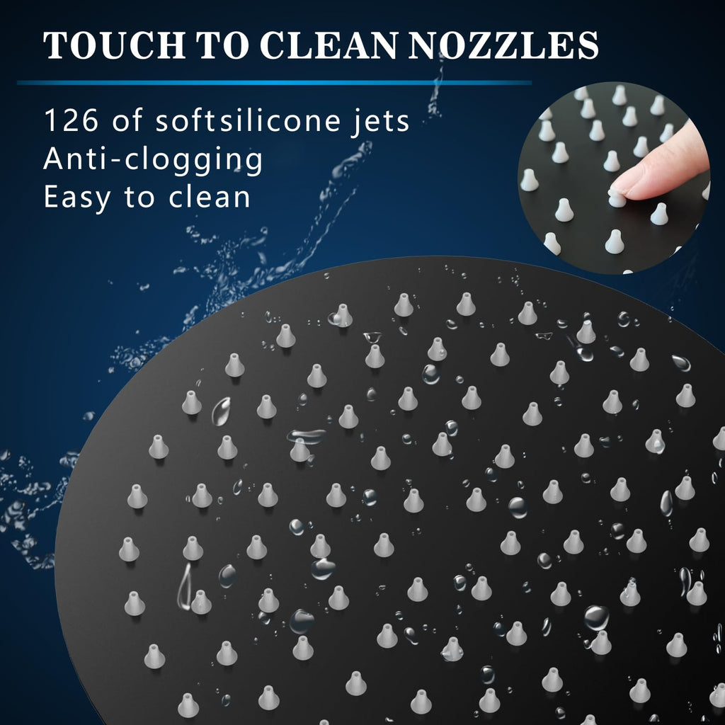 Rain Shower Head, High Pressure High Flow All Metal Rainfall Shower Head, Ultra-Thin Design-Pressure Boosting