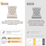 Kiztir Velvet Dining Chair Set of 2, Modern Kitchen Chairs with Nailhead Trim