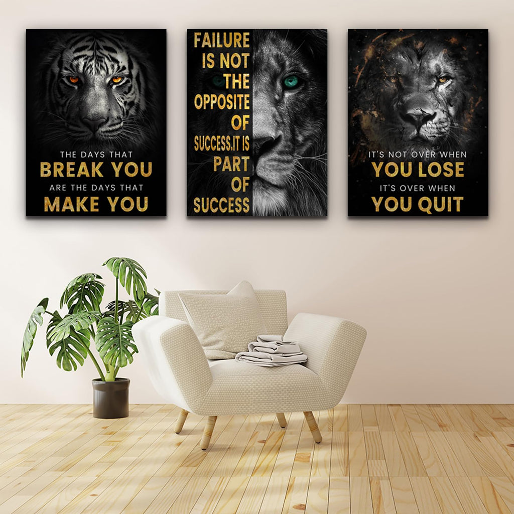Motivational Wall Decor Art Inspirational Canvas Poster Print Inspiring Quotes Animals Painting Picture Office Wall