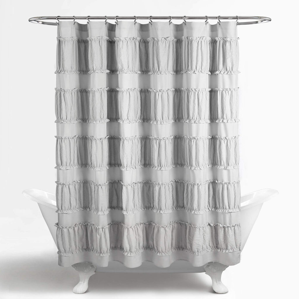 Nova Ruffle, 72" x 72", Gray