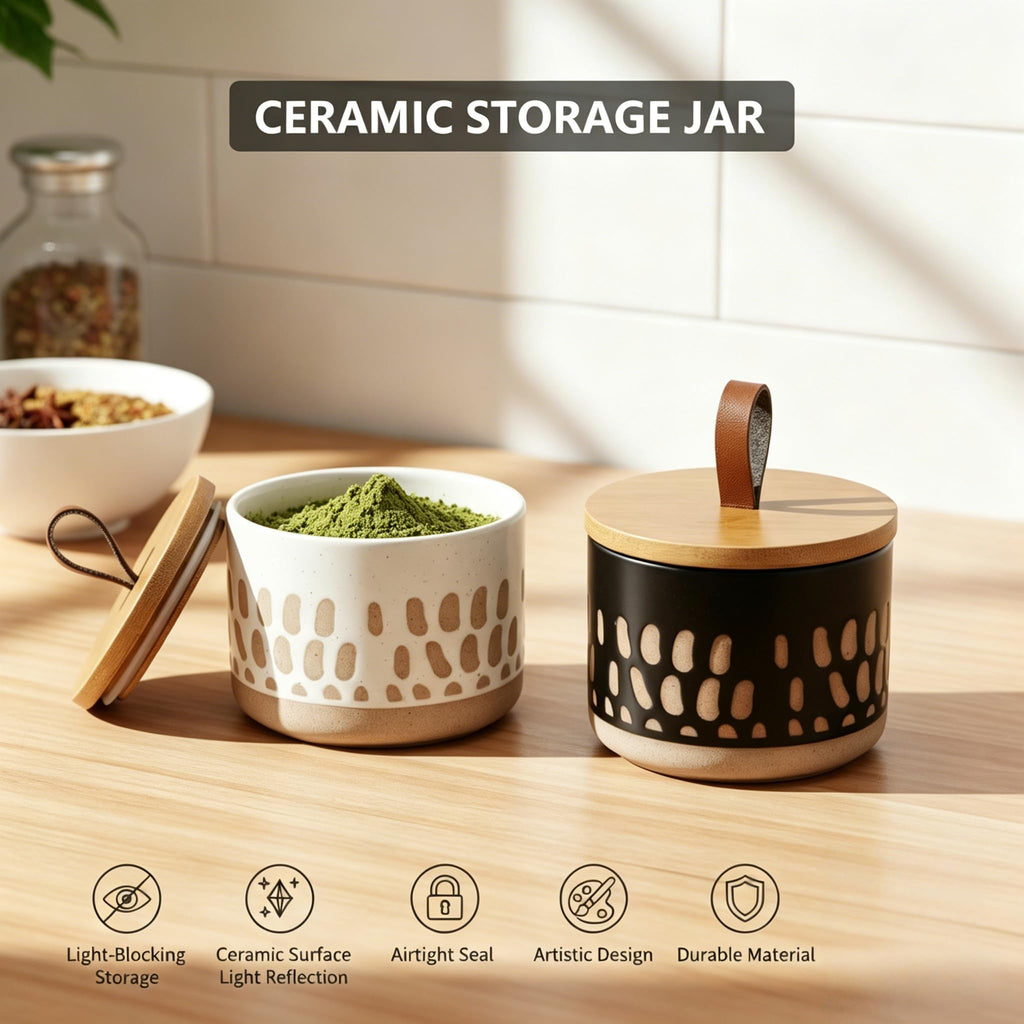5 FL OZ Boho Small Salt Spice Storage Canisters Set, Airtight Bamboo Lid