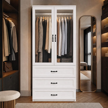 Armoire Wardrobe Closet, Farmhouse Wooden Wardrobe