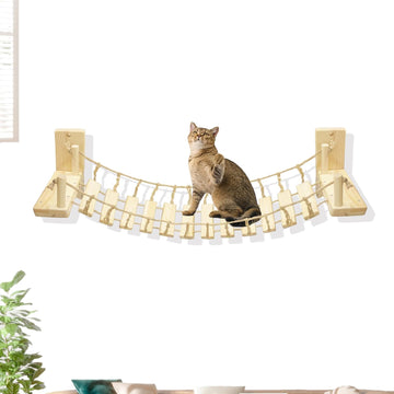 Cat Wall Shelves, Climbing, Wooden Furniture, Cat Shelves and Perches for Wall, Cat Bridge Long for Indoor Cats, Wall