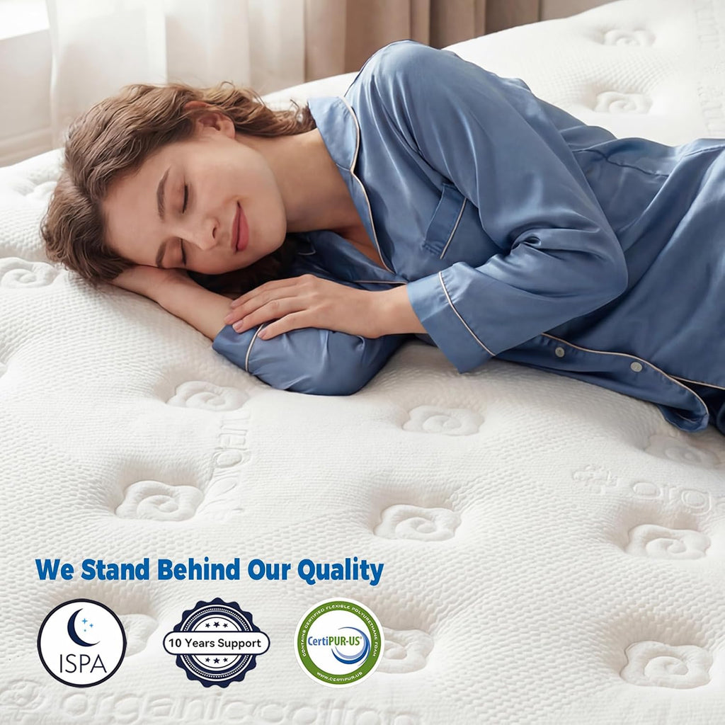Queen Mattress, 12 Inch Queen Hybrid Mattress in a Box, Medium Firm with Upgraded Pocket Springs for Superior Motion