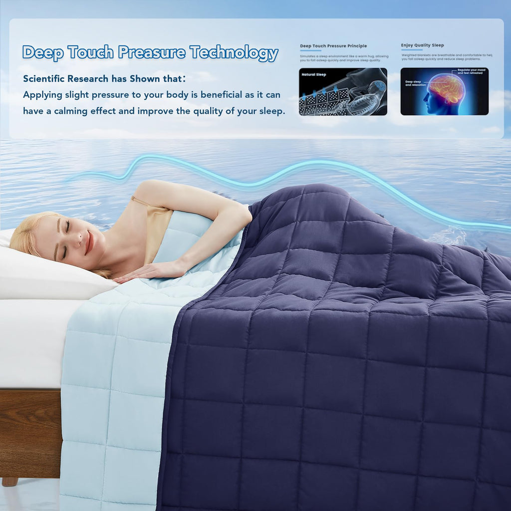 Weighted Blanket for Adults (15lbs 48"x72"), Minky Dots Heavy Blanket for Woman, Man Sleeping, Soft, Cozy and Cooling