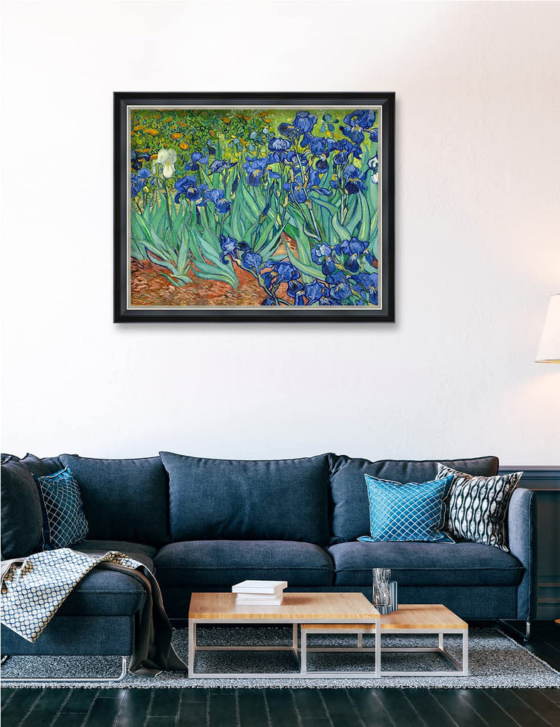 Vincent Van Gogh Wall Art Framed, Irises in the Garden, 34x28''
