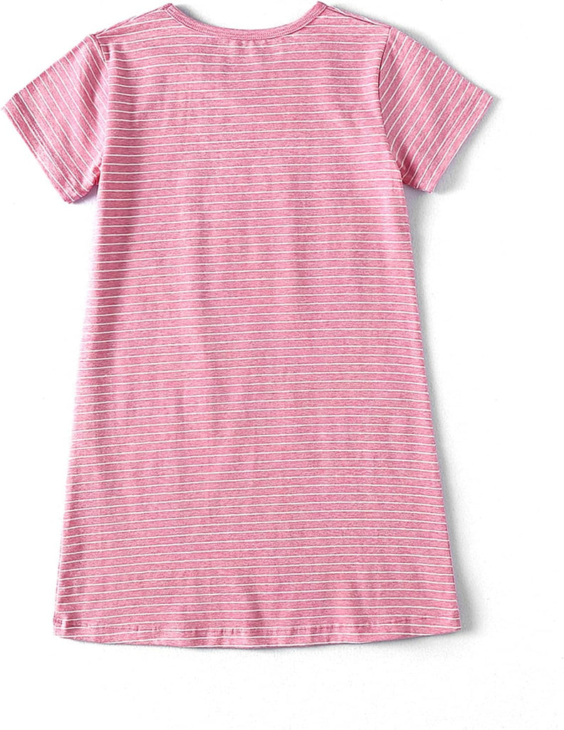 Girl's Stripes Nightgowns Cotton Sleep Shirts Sleepwear Princess Nightdress
