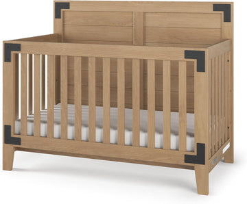 Lucas Design 4-in-1 Convertible Baby Crib Nursery Furniture Set - Baby Bed, Toddler Bed and Full Bed, 3 Adjustable