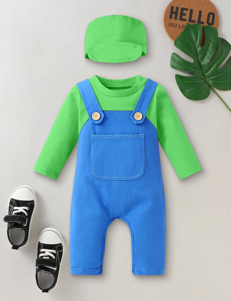 Baby Clothes Classic Overalls-Style Mock 2 Piece Jumpsuit Set Baby Outfit