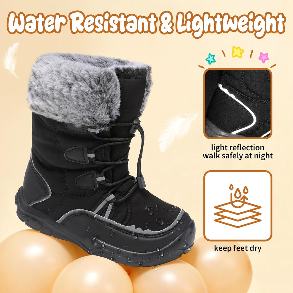 Toddler Snow Boots Boys Girls Kids Winter Boots Wide Warm