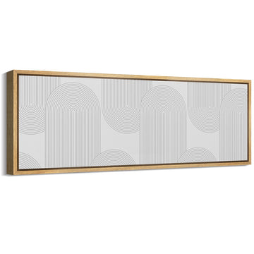 Large Framed Canvas Print Wall Art Abstract Monochrome Minimalist Geometric Patterns Antique Retro Ready to Hang