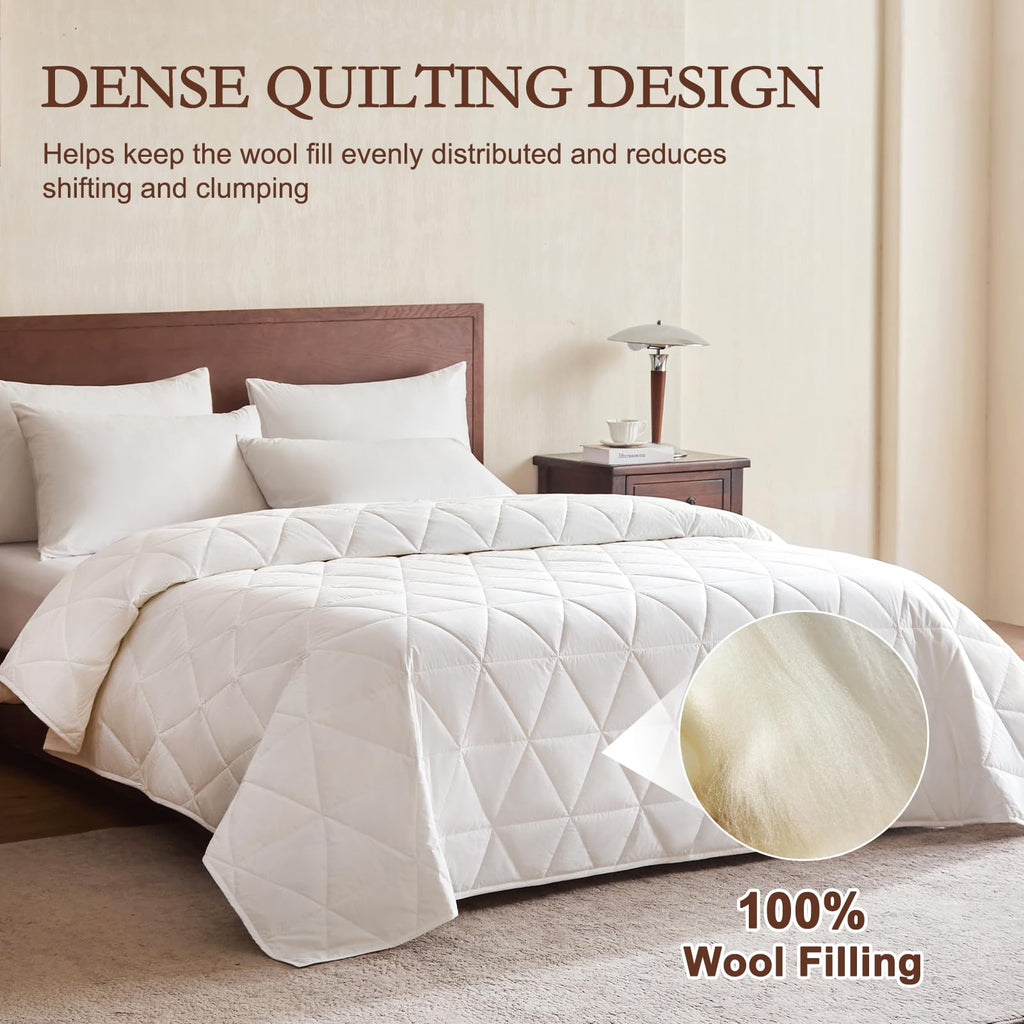 Washable Wool Comforter All-Season, Medium Weight, Queen