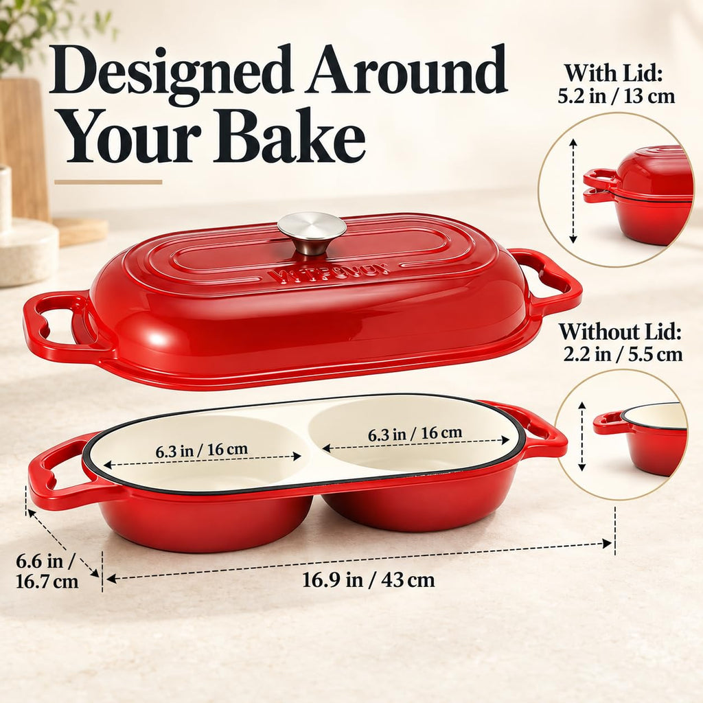 Premium Enameled Cast Iron Double Dutch Oven for Artisan Sourdough Bread