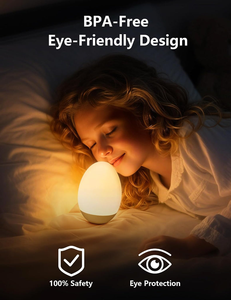 Egg Night Light : Rechargeable Baby Touch Lamp
