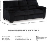 Signature Design by Ashley SimpleJoy Modern Sofa for Living Room, Black