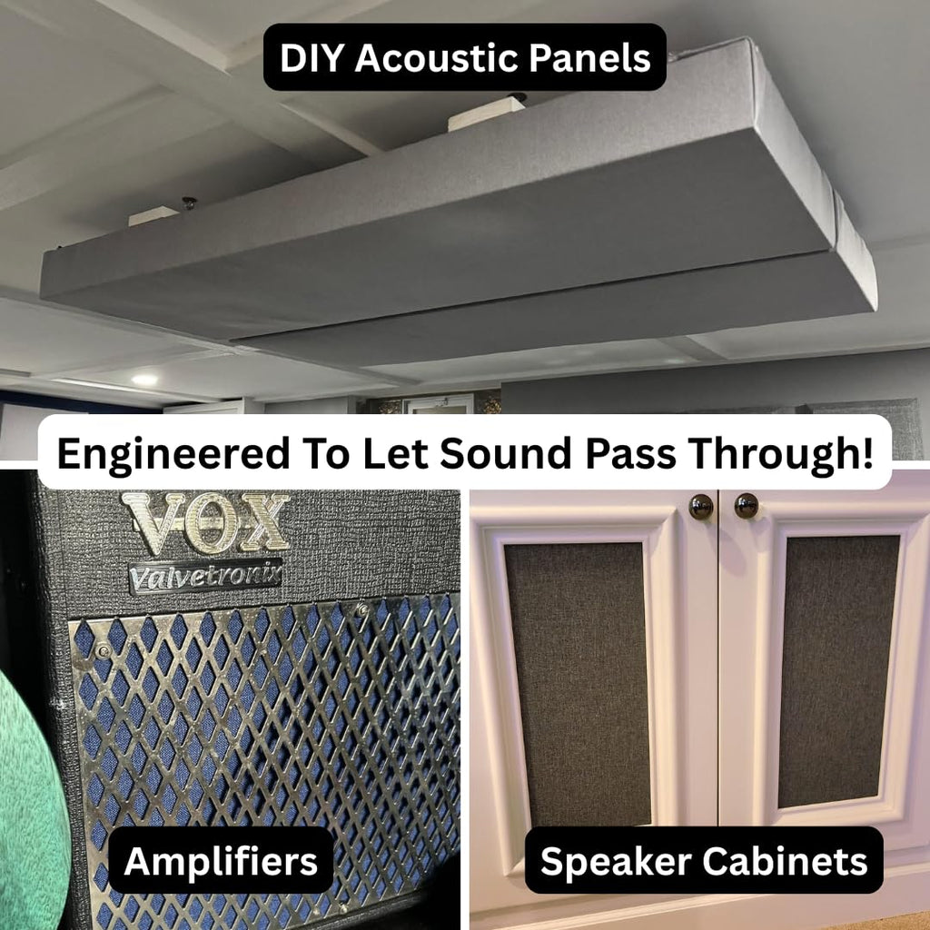 Standard Acoustic Fabric - 100% Acoustically Transparent - for DIY Acoustic Panels, Speaker Grill Fabric, Guitar Amp