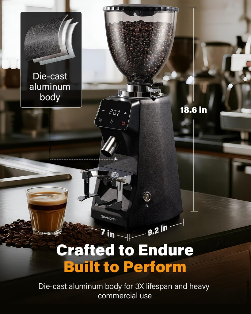 64mm Burr Coffee Grinder, Electric Espresso Coffee Grinders Use with Commercial-Grade Precision, 100 Grind Settings