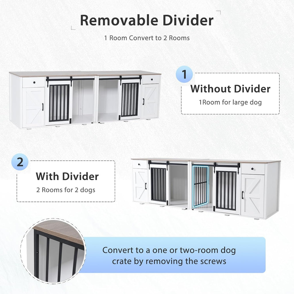 Dog Crate Furniture, Dog Kennel Cage, White