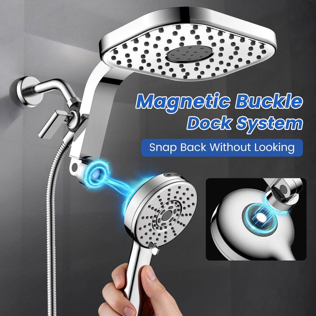 Rain Shower Head with Handheld, High Pressure Dual Shower Head Combo