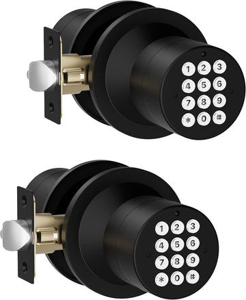 Door Knob with Keypad, Door Knob with Lock, Keyless Entry Door Lock with Code for Front Door Garage Home Apartment