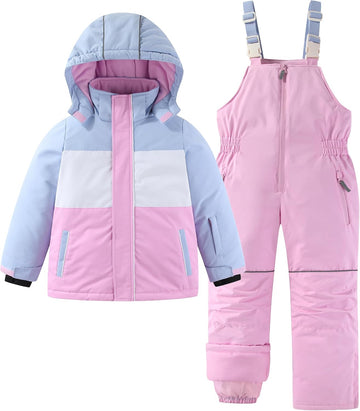 Boys Piece Snowsuit Colorblock Ski Jacket & Bib Overalls Insulated Winter Ski Suit