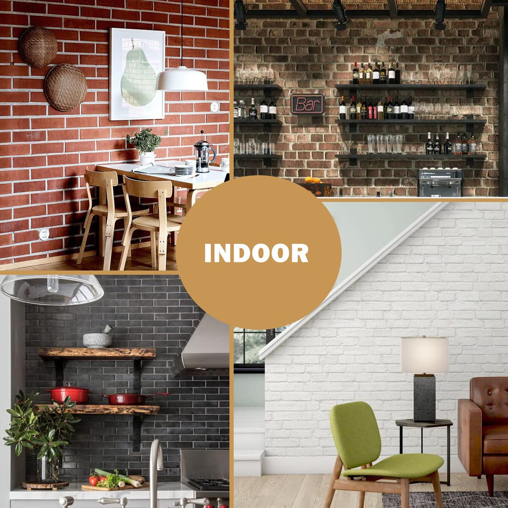 100 Vintage Brown/Red Faux Brick Wall Tiles, 3D Thin Brick Veneers, Fireplace and Fence Wall Panels (14.2 sq ft)