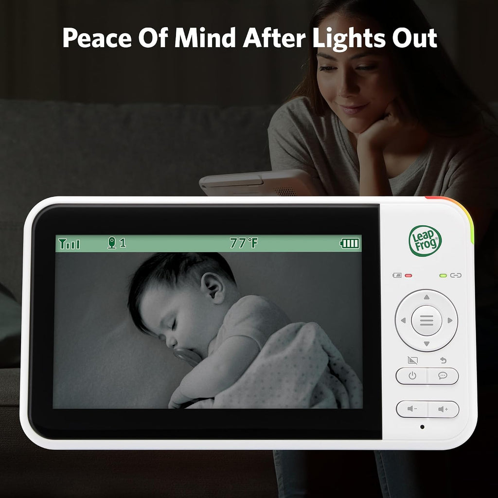 No WiFi Baby Monitor Camera and Audio LeapView 360, 5" Screen