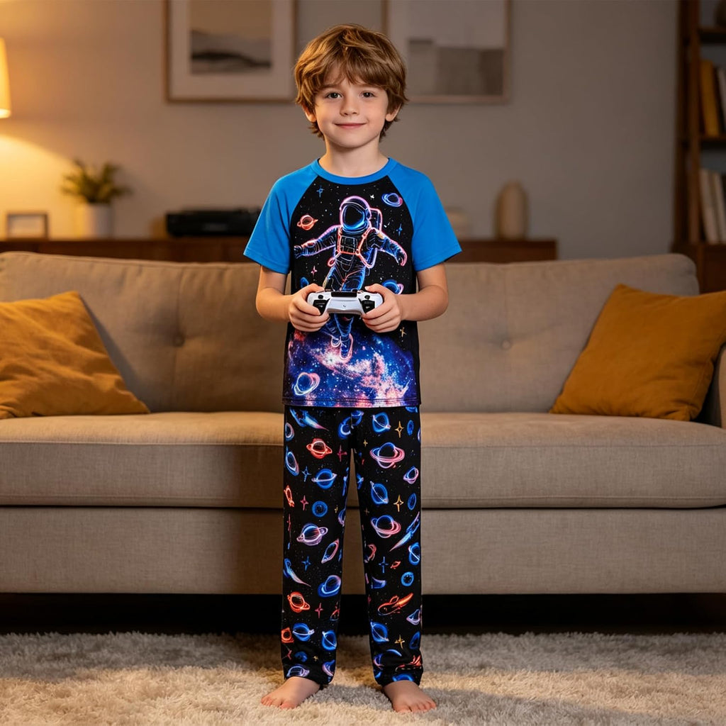 Boys Pajamas 2 Piece Kids Summer Pjs Loose Fit