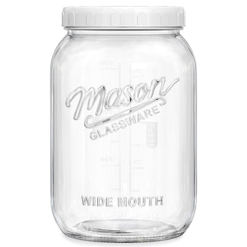 1 Gallon Large Mason Jars with Lid, Glass Flour Storage Containers, 128 OZ