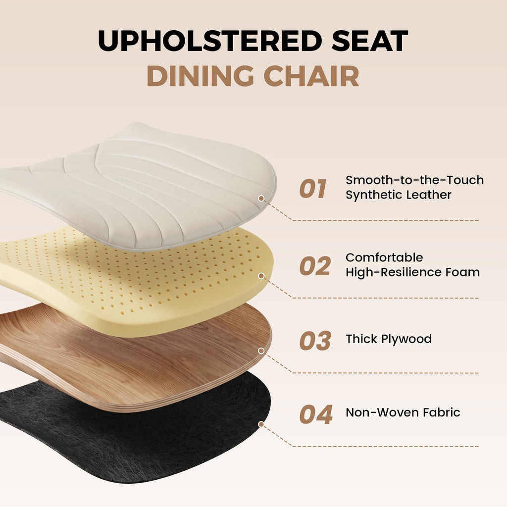 Modern Dining Chair, PU Leather Dining Room Chairs Set of 6