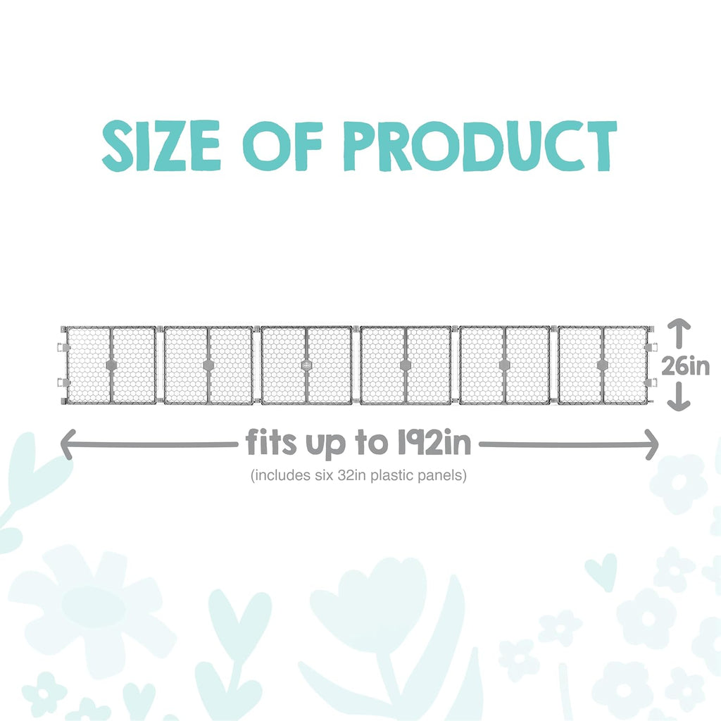 Safety 192" Plastic Super Wide Baby Gate & Play Yard with Door