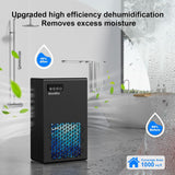Dehumidifiers for Home, 99oz Water Tank Dehumidifier for Bedroom Basement Bathroom RV with Auto Shut Off, Drain Hose