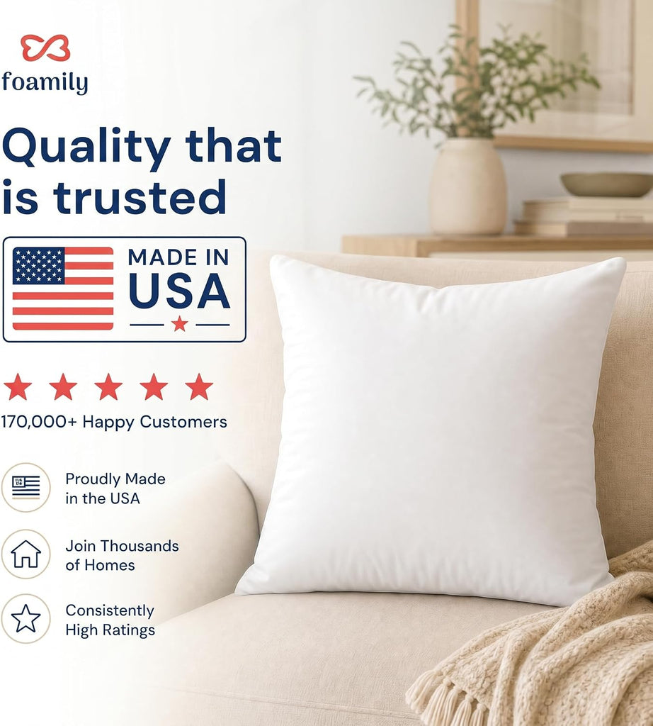 12x20 Lumbar Pillow Insert, White Pillows for Couch, Sofa & Bed