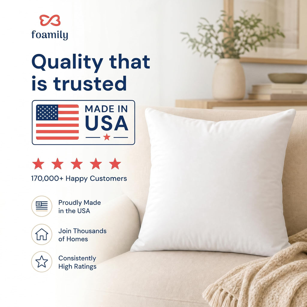26x26 Euro Pillow Insert, White Pillows for Couch, Sofa & Bed