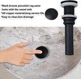 Ceramic Vessel Sinks Oval Bathroom Sink Above Counter Vessel Sink with Faucet and Drain Combo 16 inch Marbling Vessel