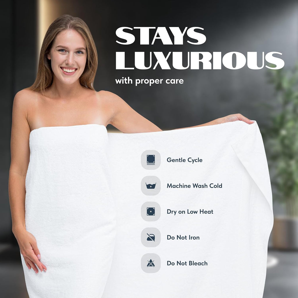 Luxury Bath Sheets Towels for Adults Extra Large 35x70 Inch - 700 GSM Turkish Cotton, Highly Absorbent | Hotel
