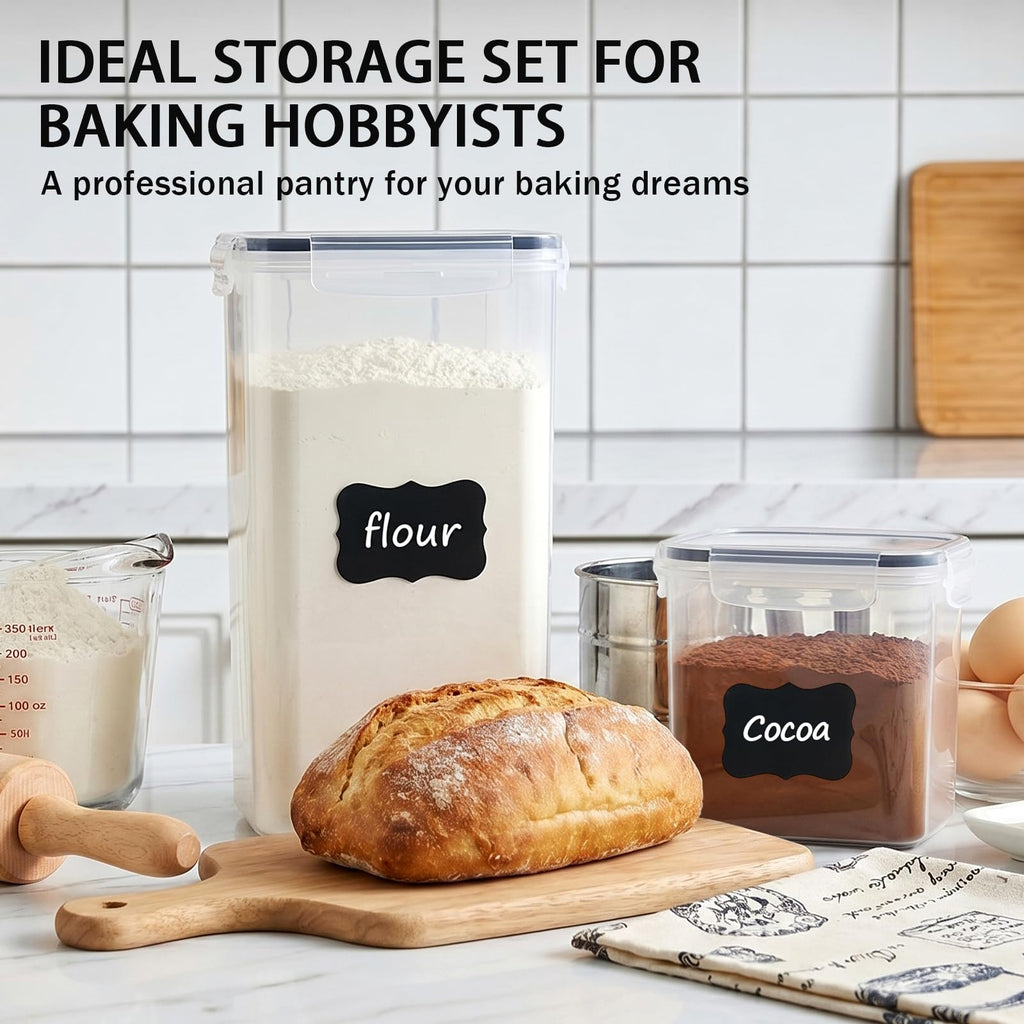 24 PCS Airtight Food Storage Containers with Lids, Plastic Kitchen and Organization Canisters for Cereal, Dry Food