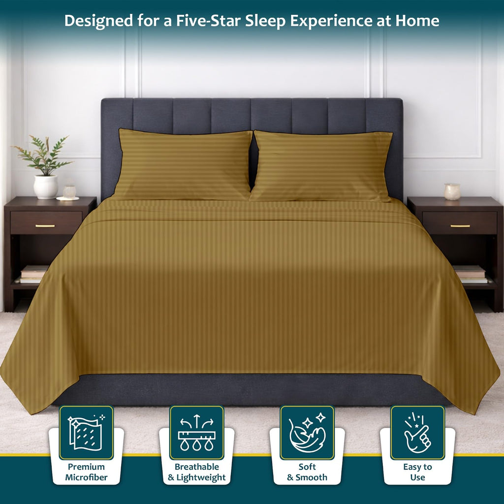 Queen 4 Piece Sheet Set, Ultra Soft Microfiber Bed Sheets Queen Size, Breathable Cooling Bedding, Deep Pocket Fits