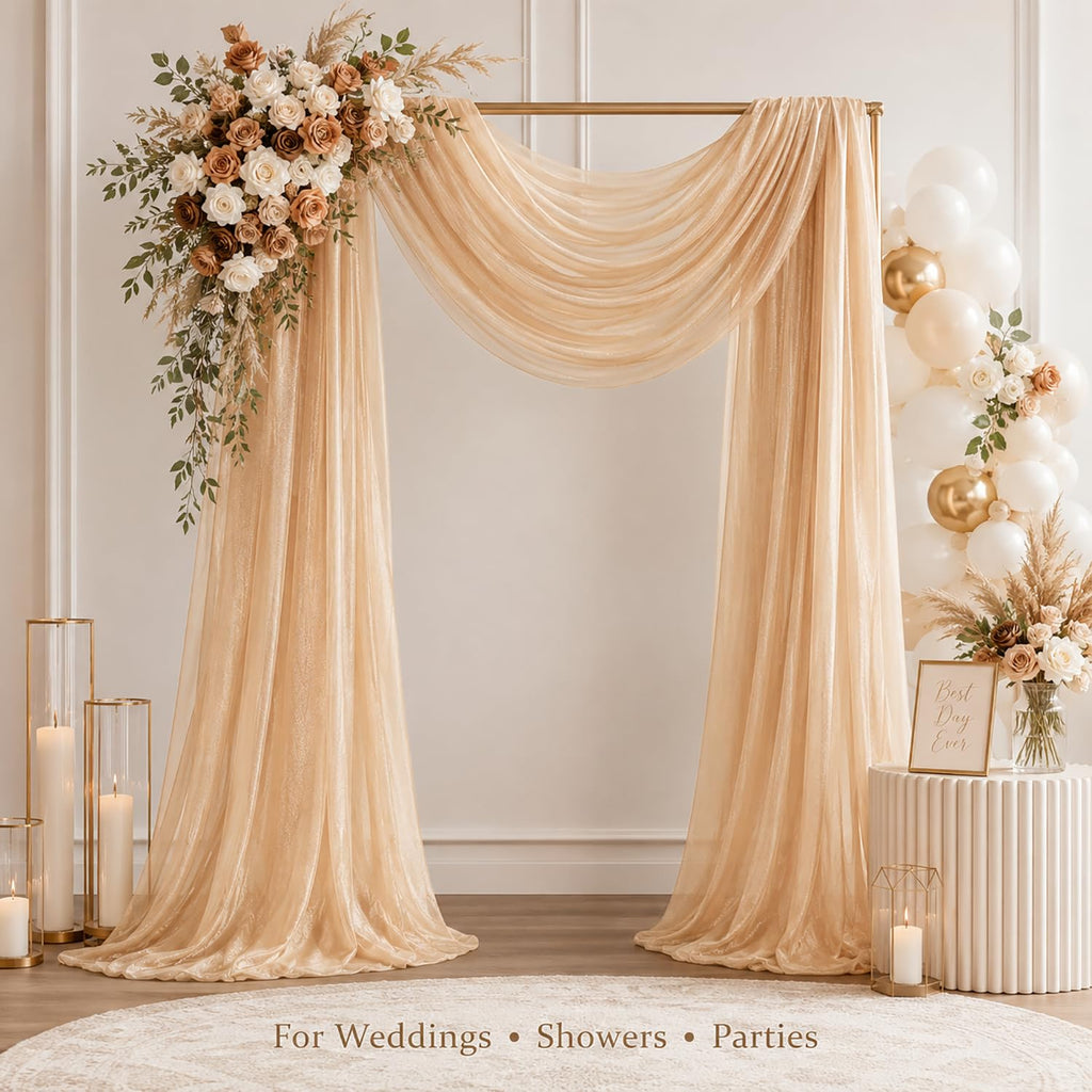Wedding Arch Draping Fabric Chiffon Panel 30" x 20FT Champagne
