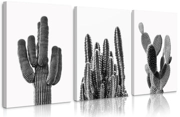Black And White Cactus Canvas Wall Art Saguaro Cactus Pictures Wall Decor Black And White Artwork Painting Mexican