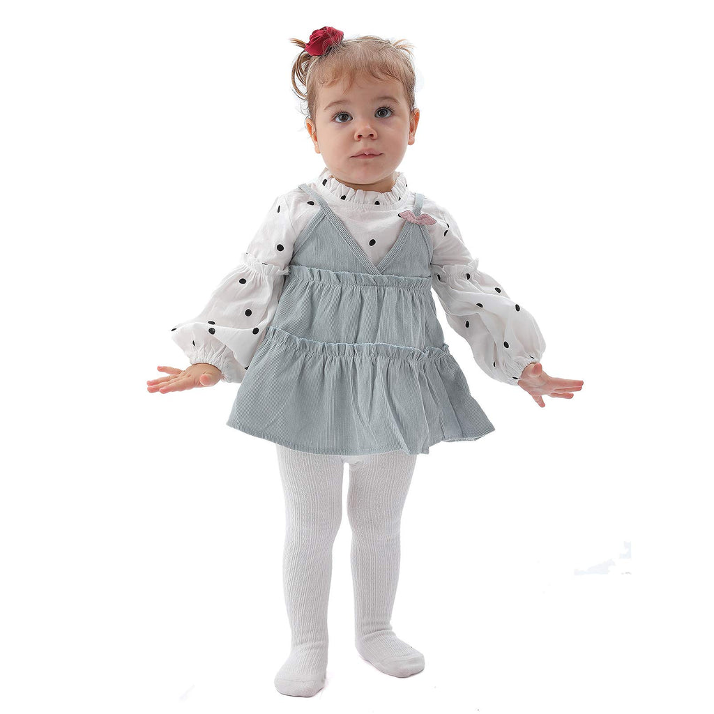 Baby Tights Newborn Girl Footed Leggings Black White Gray