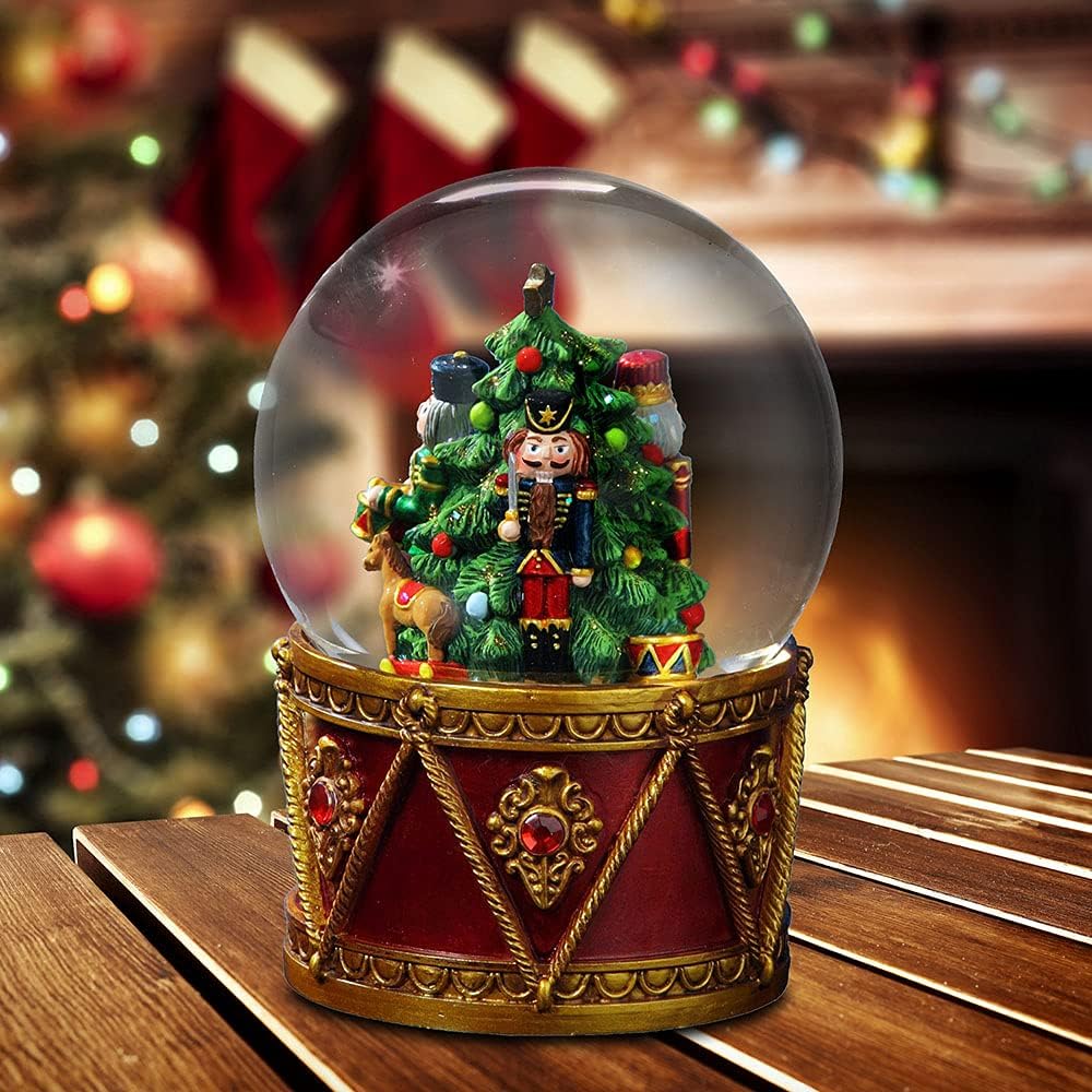 San Francisco Music Box Nutcracker Drum Musical Water Globe